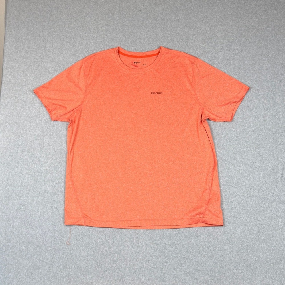 Marmot Mens XXL Conveyor Short Sleeve Tee Shirt Orange Performance Hiking